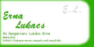 erna lukacs business card